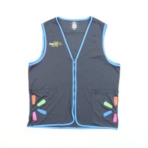 Proud Walmart Associate Adult Large Employee Uniform Vest Zip Rainbow Blue FLAWS